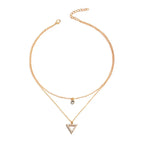 Colar Feminino Duplo Brilhante com Zircônia