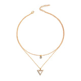 Colar Feminino Duplo Brilhante com Zircônia