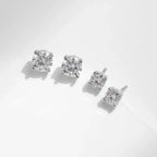 Par de Brincos Femininos com Pedra Moissanite em Prata 925 Banhada a Ouro 18k