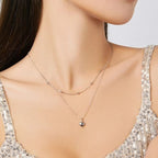 Colar Feminino Duplo Encanto em Prata 925