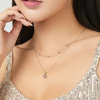 Colar Feminino Duplo Encanto em Prata 925