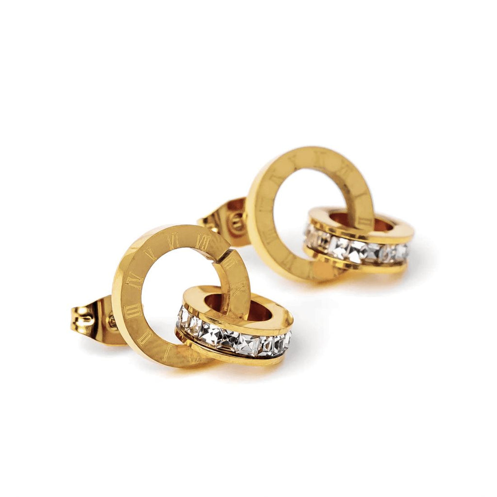 Par de Brincos Femininos de Aro Romano Banhados em Ouro 18k