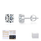 Par de Brincos Femininos com Pedra Moissanite em Prata 925 Banhada a Ouro 18k