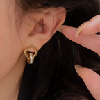 Par de Brincos Femininos de Aro Romano Banhados em Ouro 18k