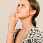 Pulseira Feminina Folhas Verdes em Prata 925